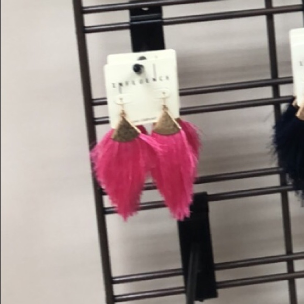 Pink fringe earrings